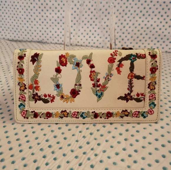 Isabella Fiore Handbags - RARE Isabella Fiore Hippie Boho Chic "LOVE" Wallet